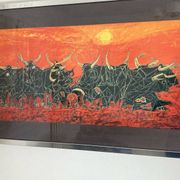 Tableau de taureaux années 70