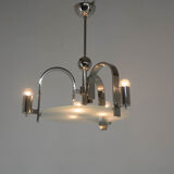 Machine age / functionalism chandelier, 1930s, restored