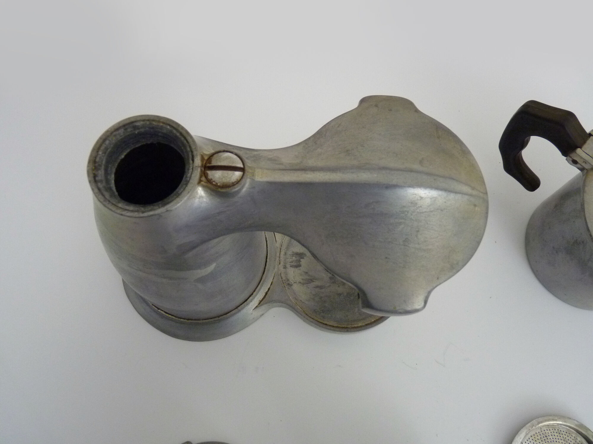 Old Italian coffee maker La Vesuviana aluminum 50s