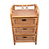 Commode en rotin vintage