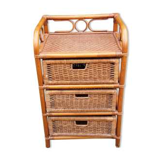 Small dresser in vintage rattan