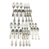 Christofle cutlery set silver metal Empire large cutlery and desserts, spoons