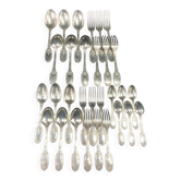 Christofle cutlery set silver metal Empire large cutlery and desserts, spoons
