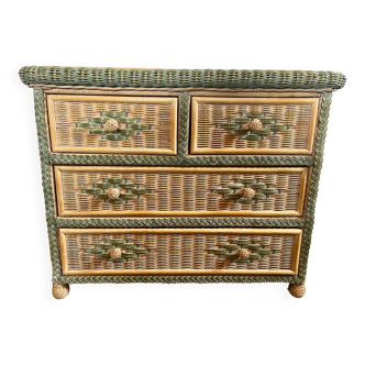 Vintage wicker commode, 80s/90s
