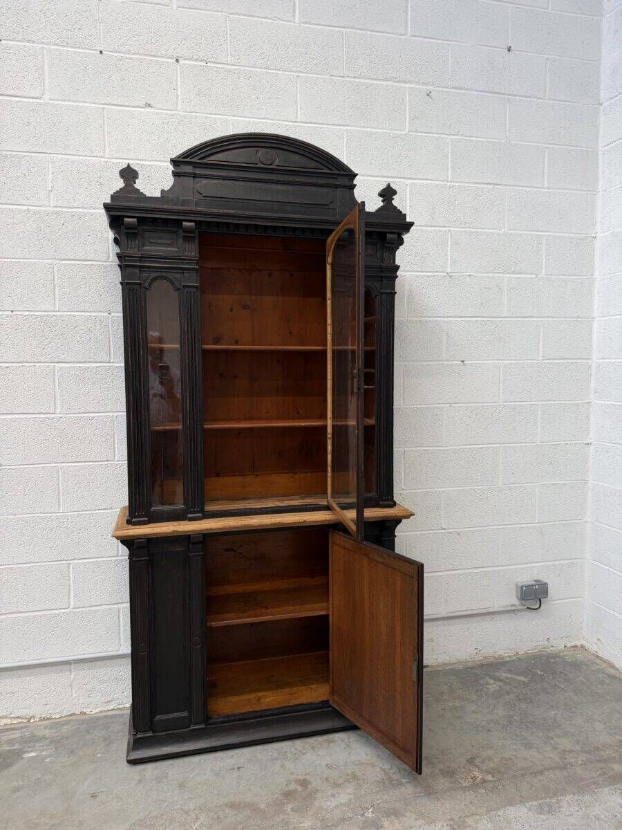 19th-century shop display cabinet in solid oak