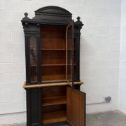 19th-century shop display cabinet in solid oak