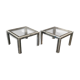 Paire de tables d’appoint Romeo Rega chrome & laiton