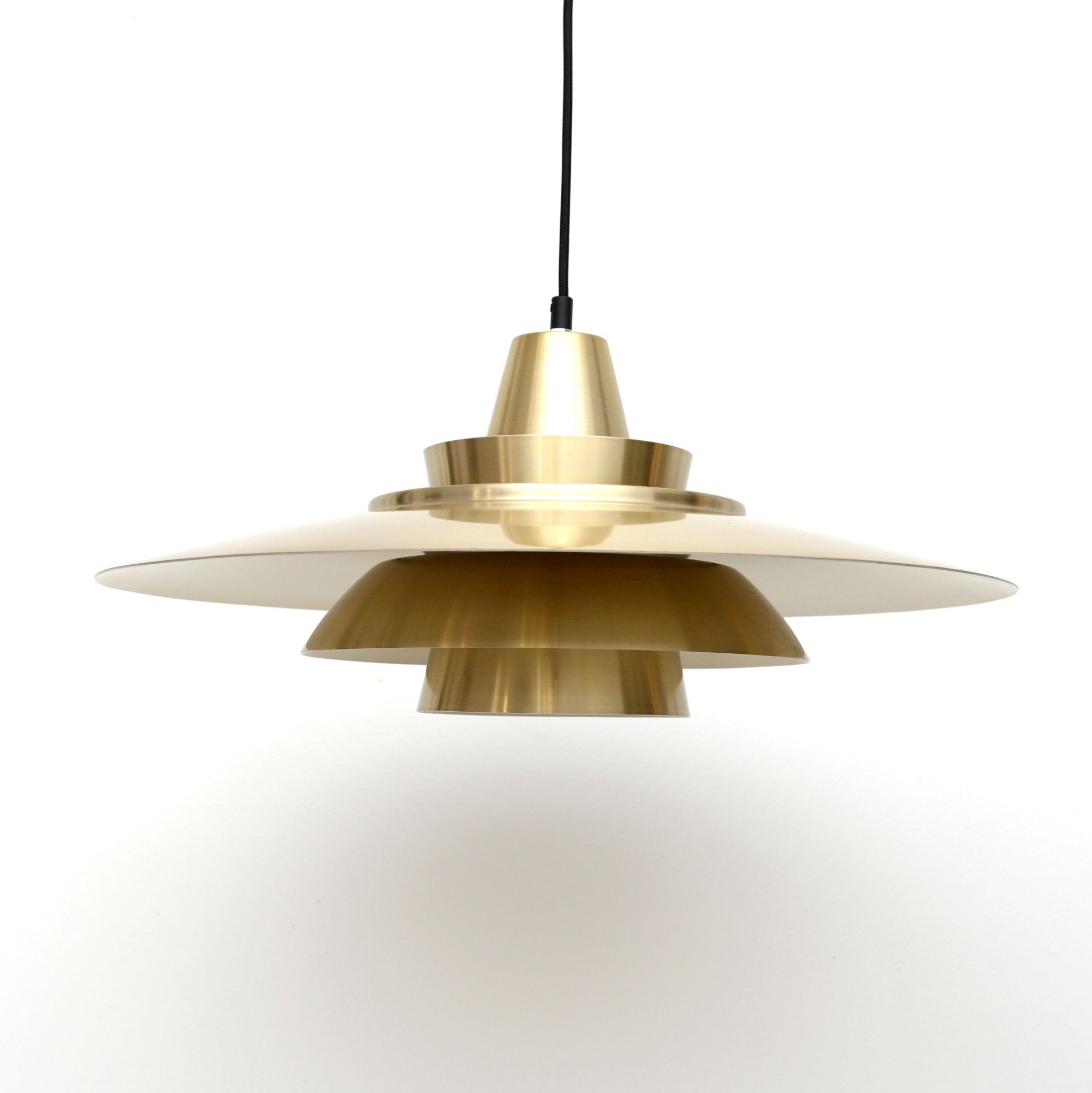 Vintage Danish Superlight lamp in brass, 1970's