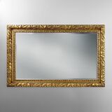 Large French Rustic Baroque Oak Wall Mirror, circa 1850