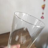 Set of 6 engraved glass champagne flutes