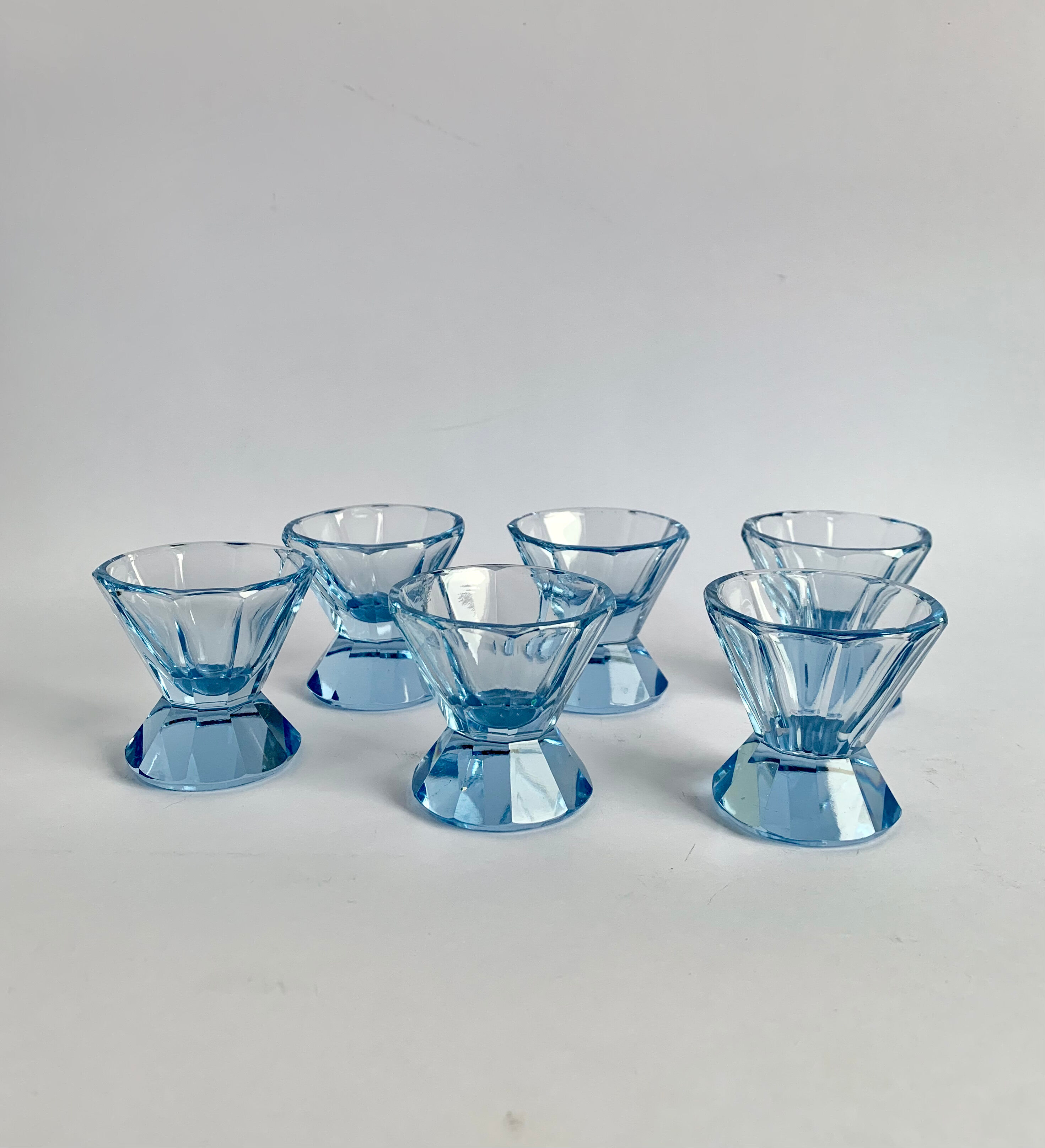 Art deco glasses, set of 6, 1940s