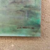 Peinture à l'huile vintage française paysage, signée A&C Pradel, 1993