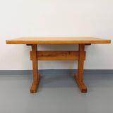 Charlotte Perriand Les Arcs vintage rectangular pine dining table from the 60s 70s