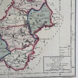 Old map of the Lot in its 66 x 66 Cm frame hand-delivered