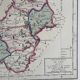 Old map of the Lot in its 66 x 66 Cm frame hand-delivered