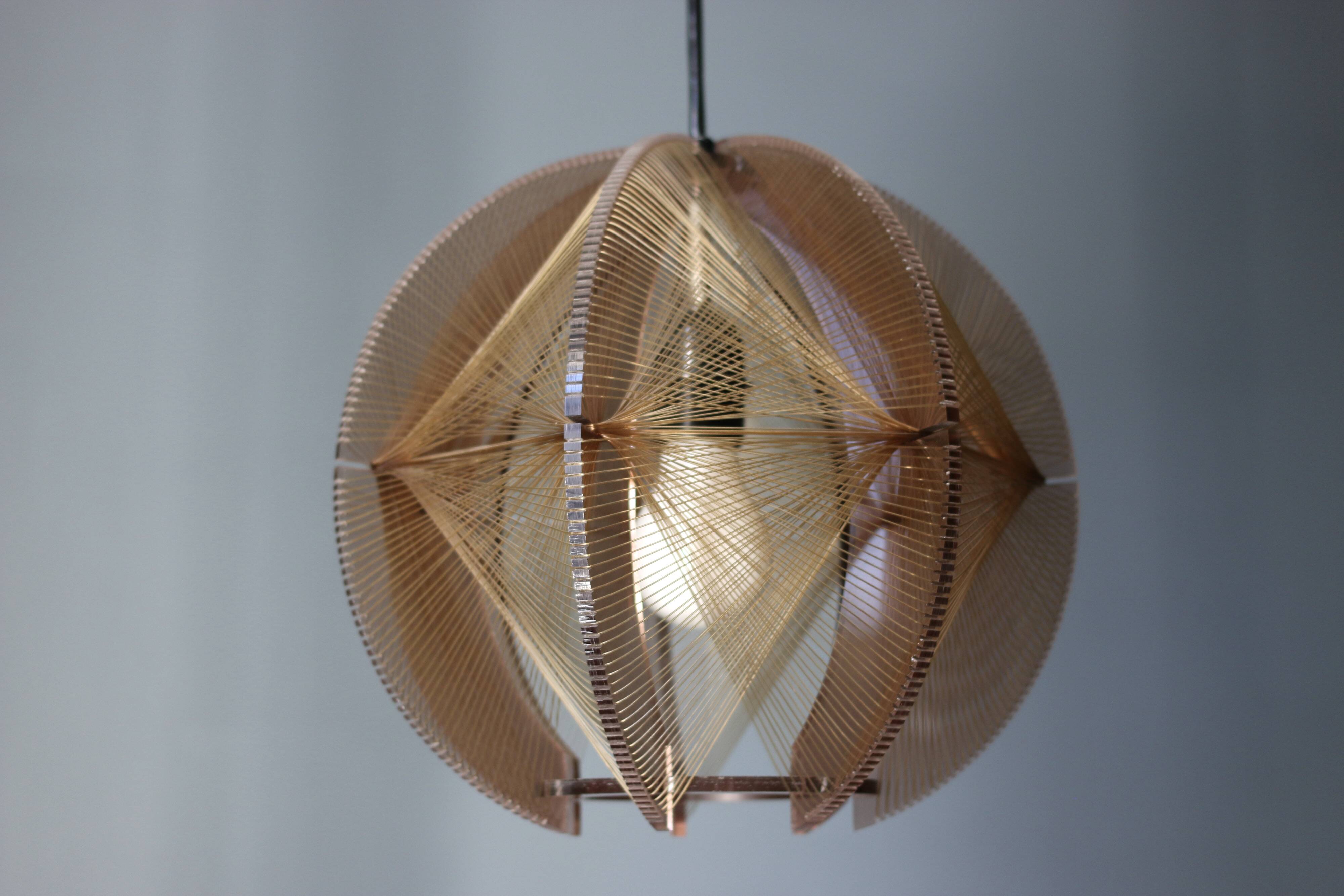 Suspension vintage 1970 Paul Secon pour Sompex