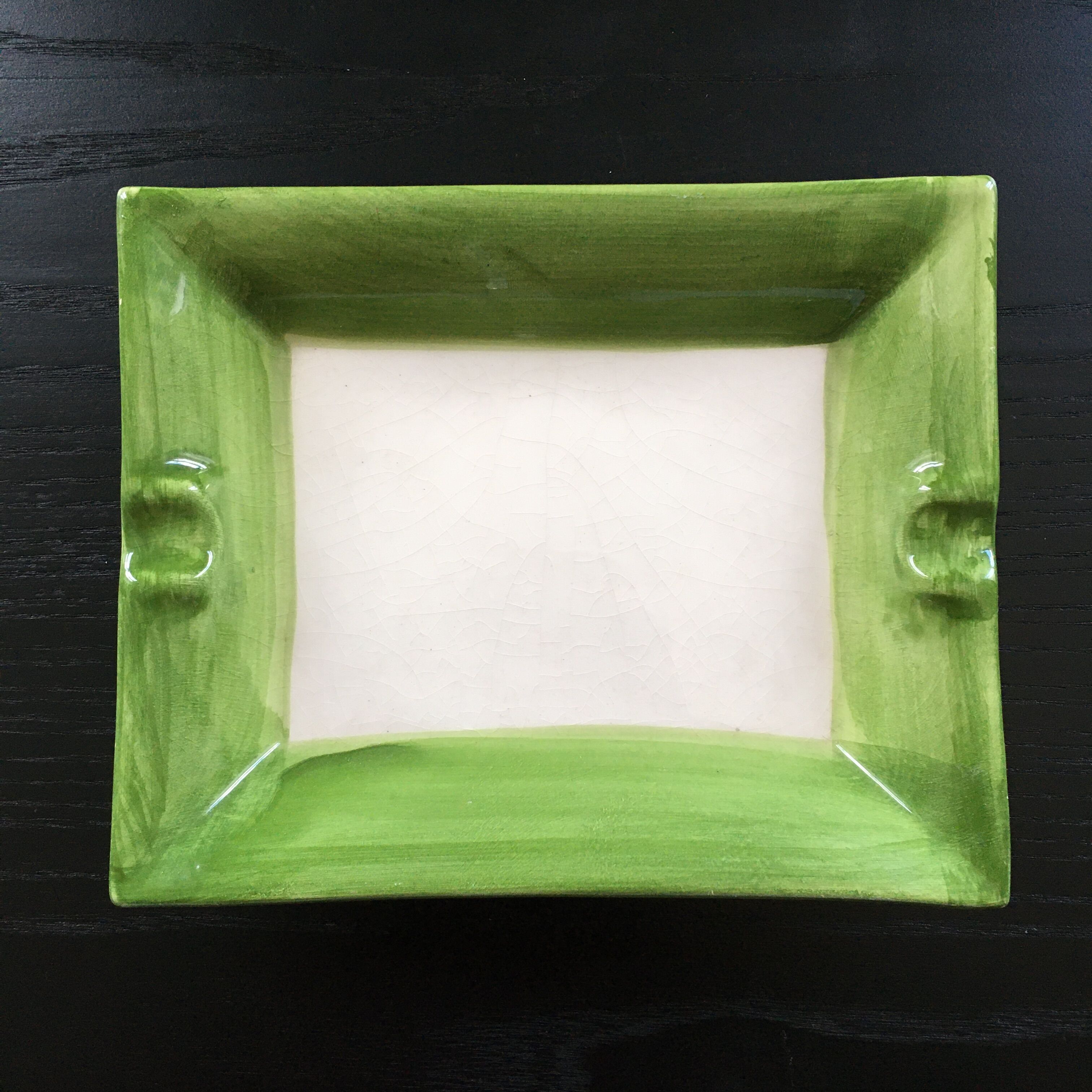 Vide poche vert et ivoire