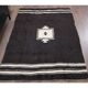Vintage Turkish hand-knotted wool cotton brown kilim area rug 118x170