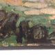 Ancient landscape painting of Auvergne , signed Gabriel Moiselet 20th century
