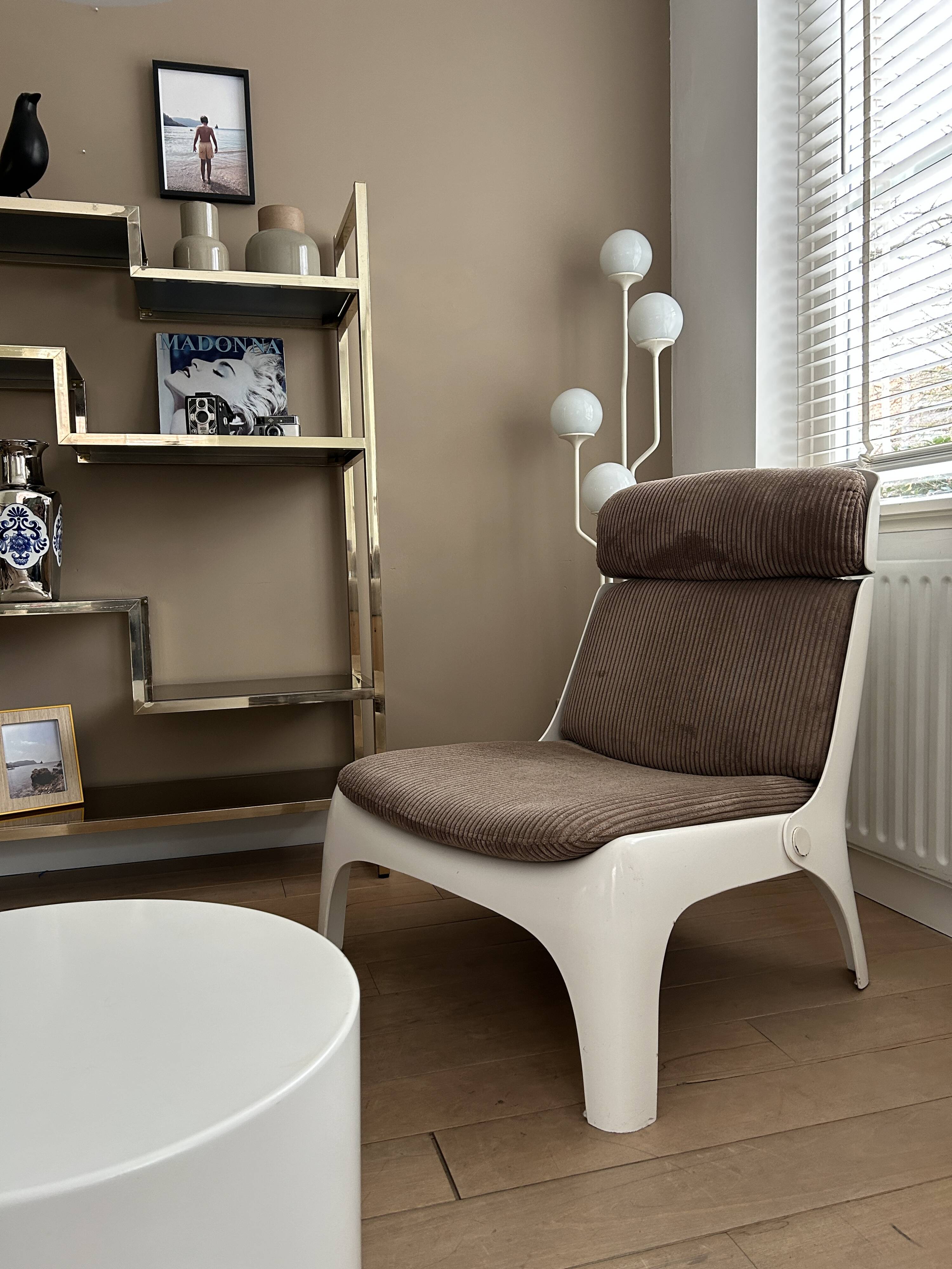 Vintage space age fauteuil van Carl Straub, Germany. Nieuw gestoffeerd!