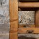 Set of 4 brutalist pine chairs, Italy, 1960s