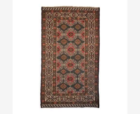 Tapis kilim afghan ethnique en laine fait main 191x118 cm