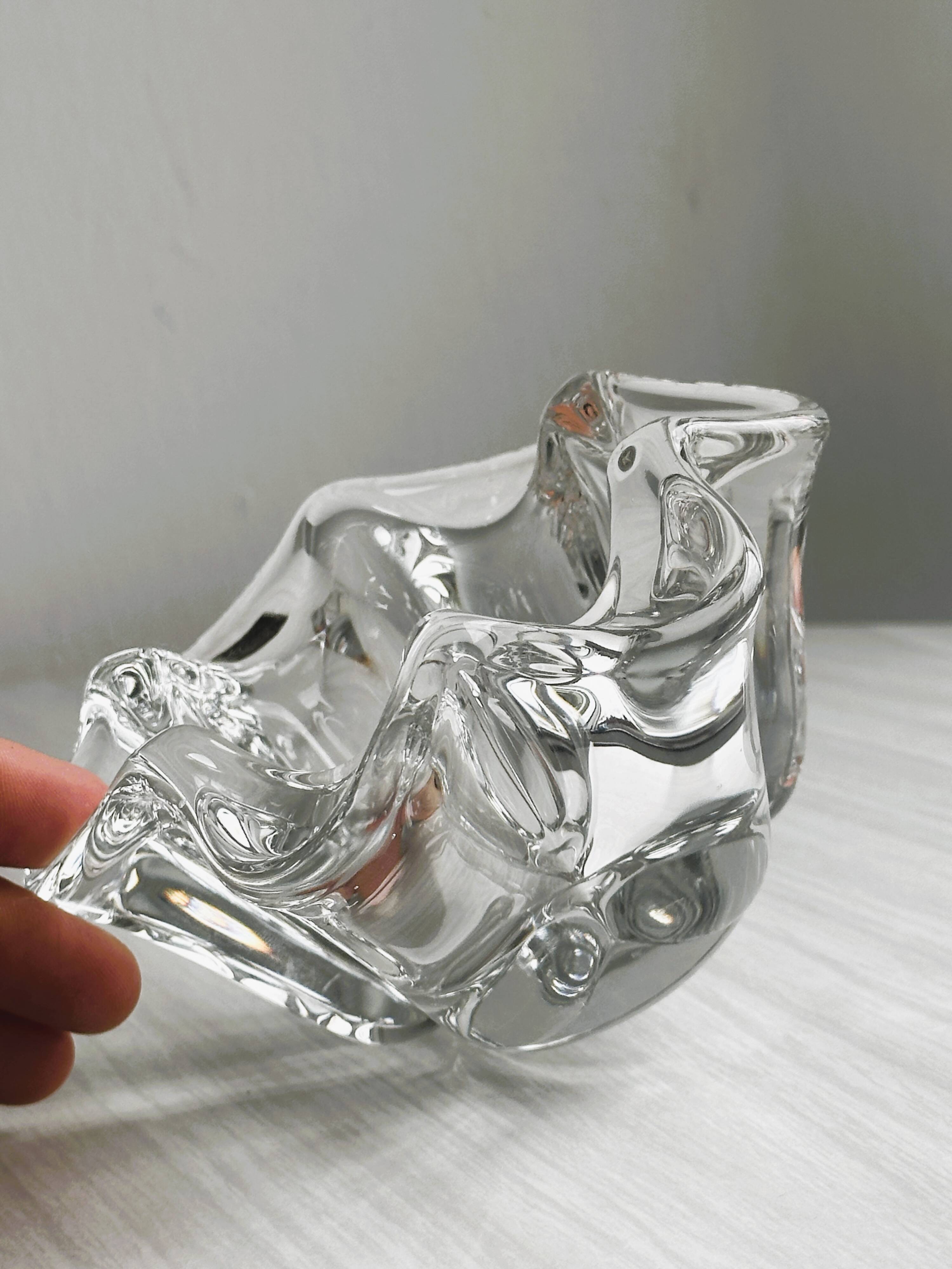 Clear crystal ashtray