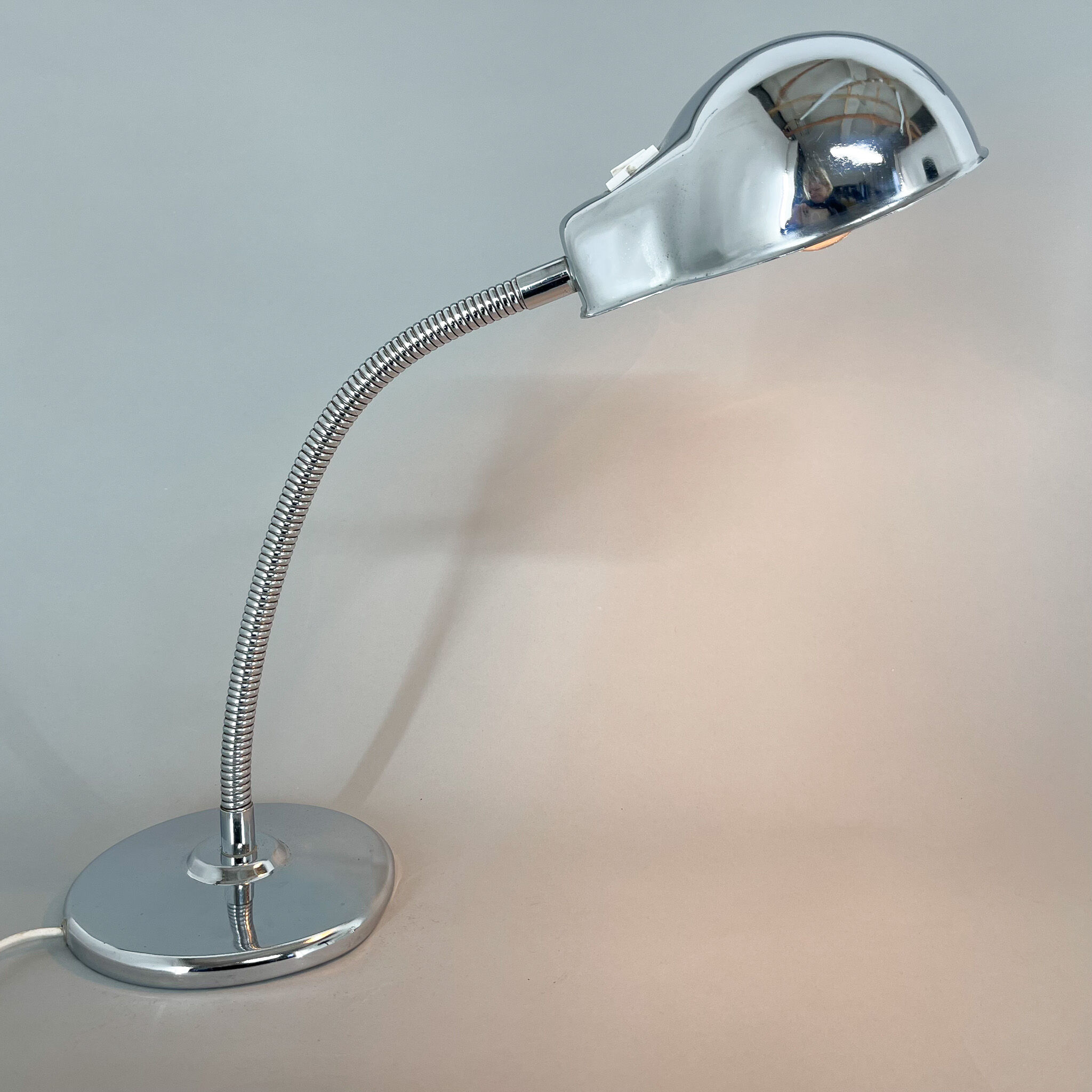 1960's Chrome Adjustable Table Lamp, Italy