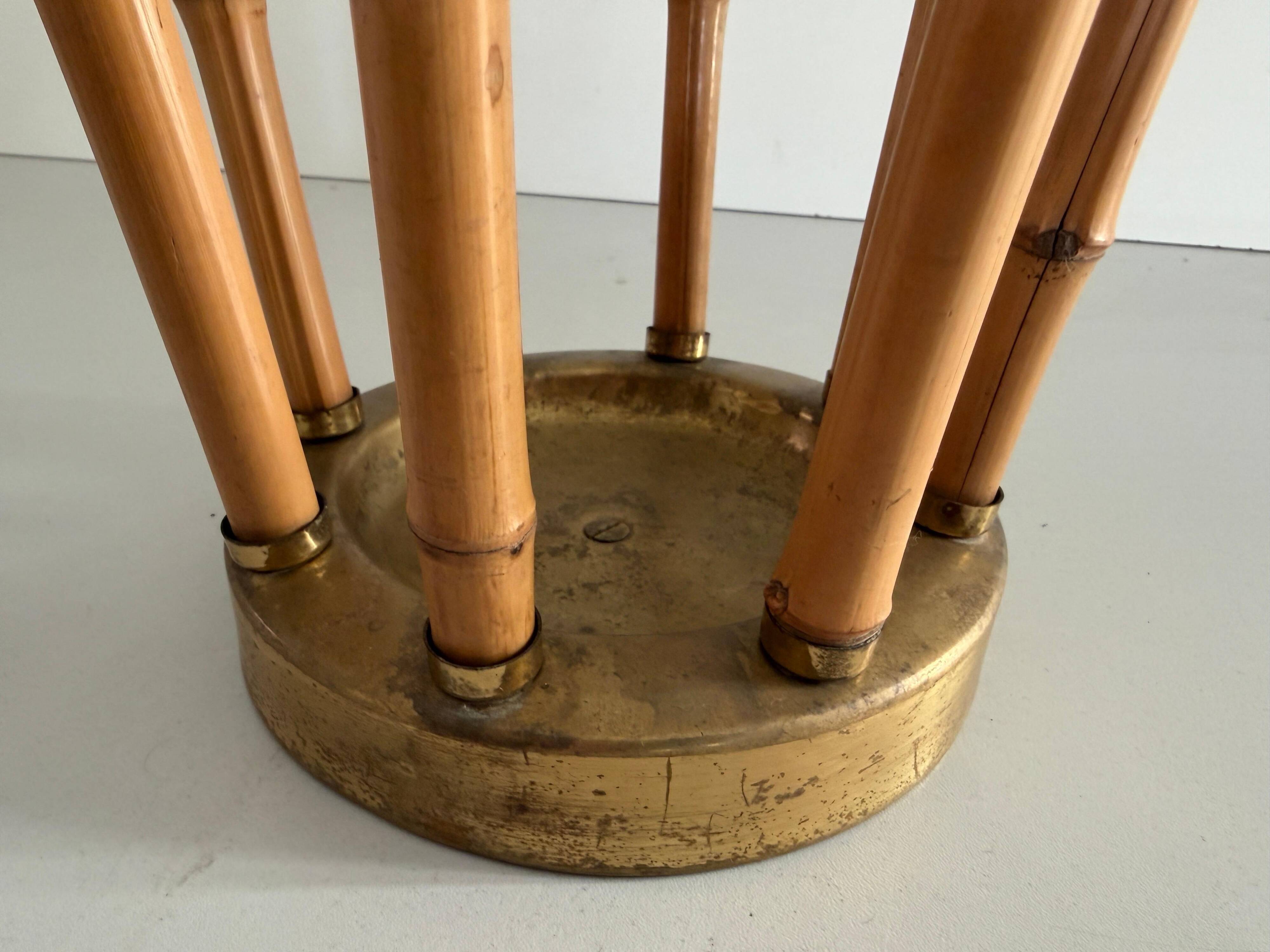 Bamboo and brass umbrella stand, 1960s, Germany