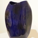 Important blue glazed ceramic vase signed by Max Idlasflag