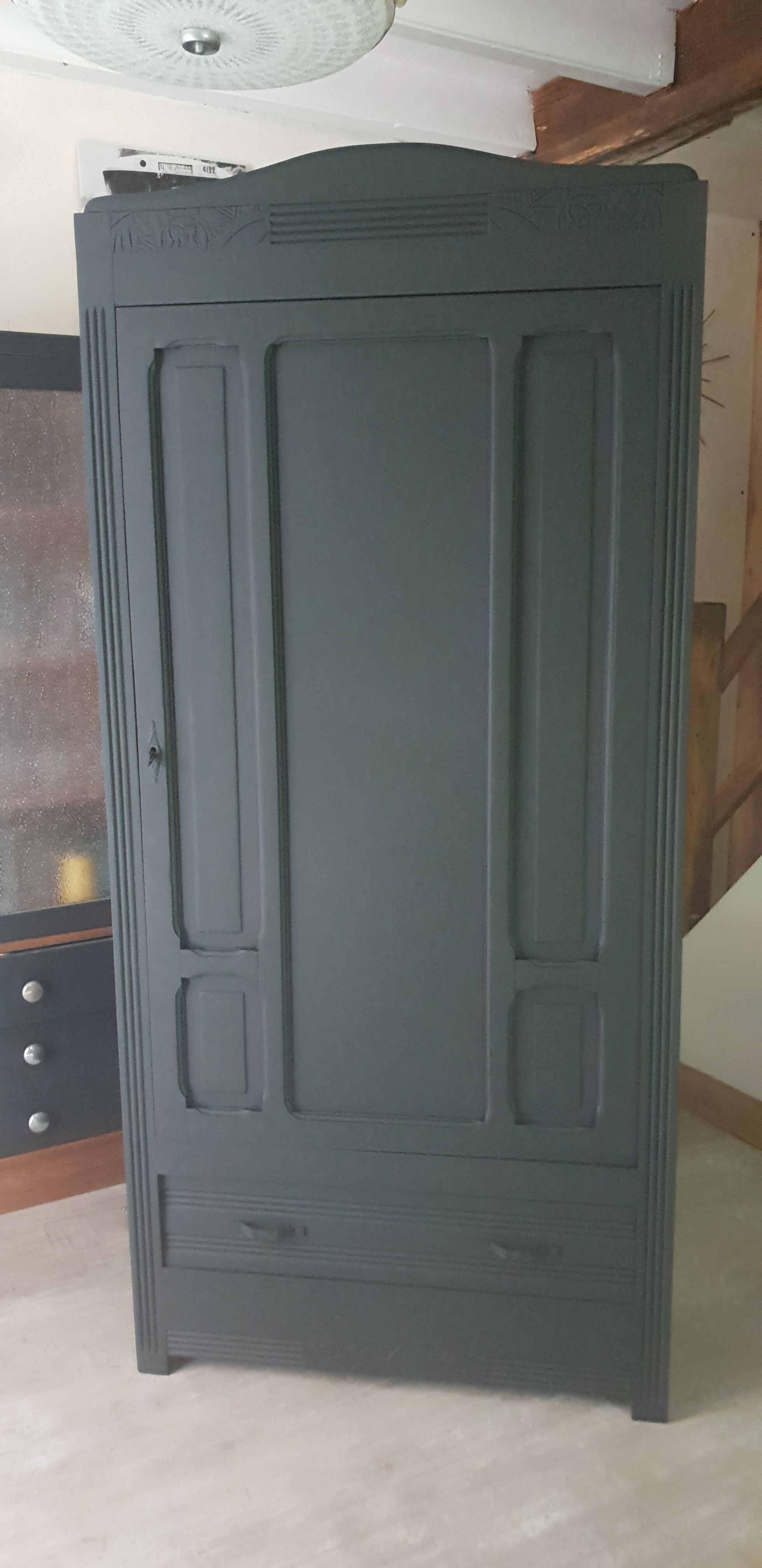 Black art deco Parisian wardrobe