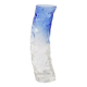 Vintage Blue and Clear Glass Art Vase / Hand-blown Home Decor  Italy / 1980