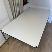 USM Haller desk in pearl grey laminate