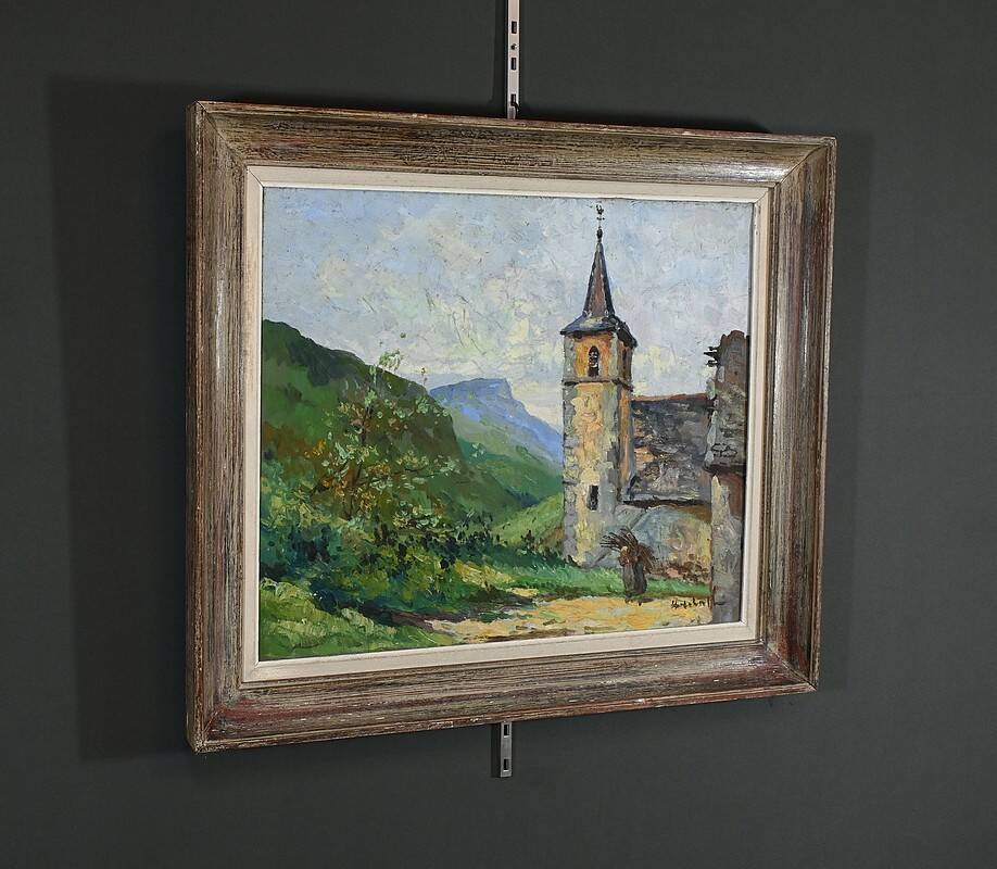 Oil on Canvas "The Bell Tower" – Late 19th Century