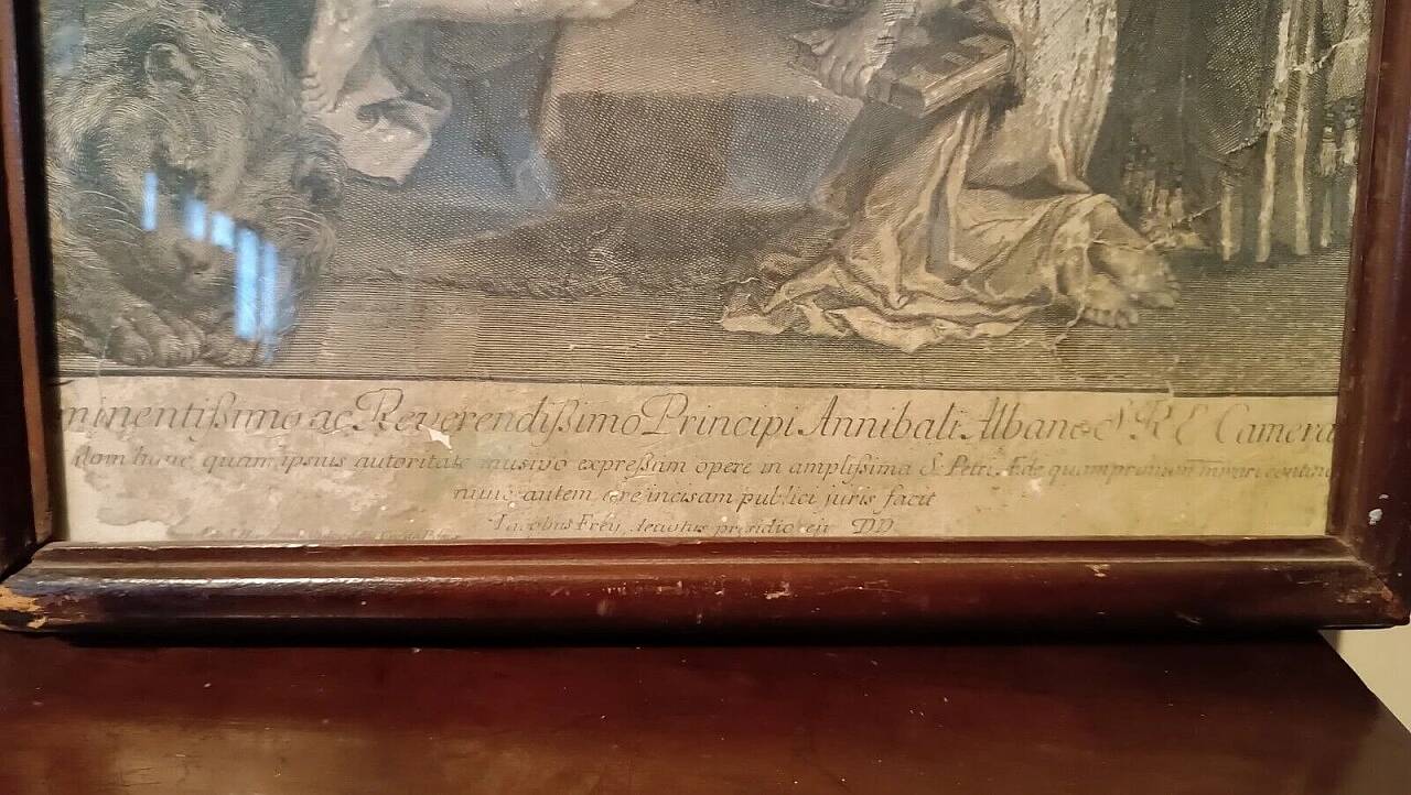 Jacob Frey, biblical scene, engraving, 18th century