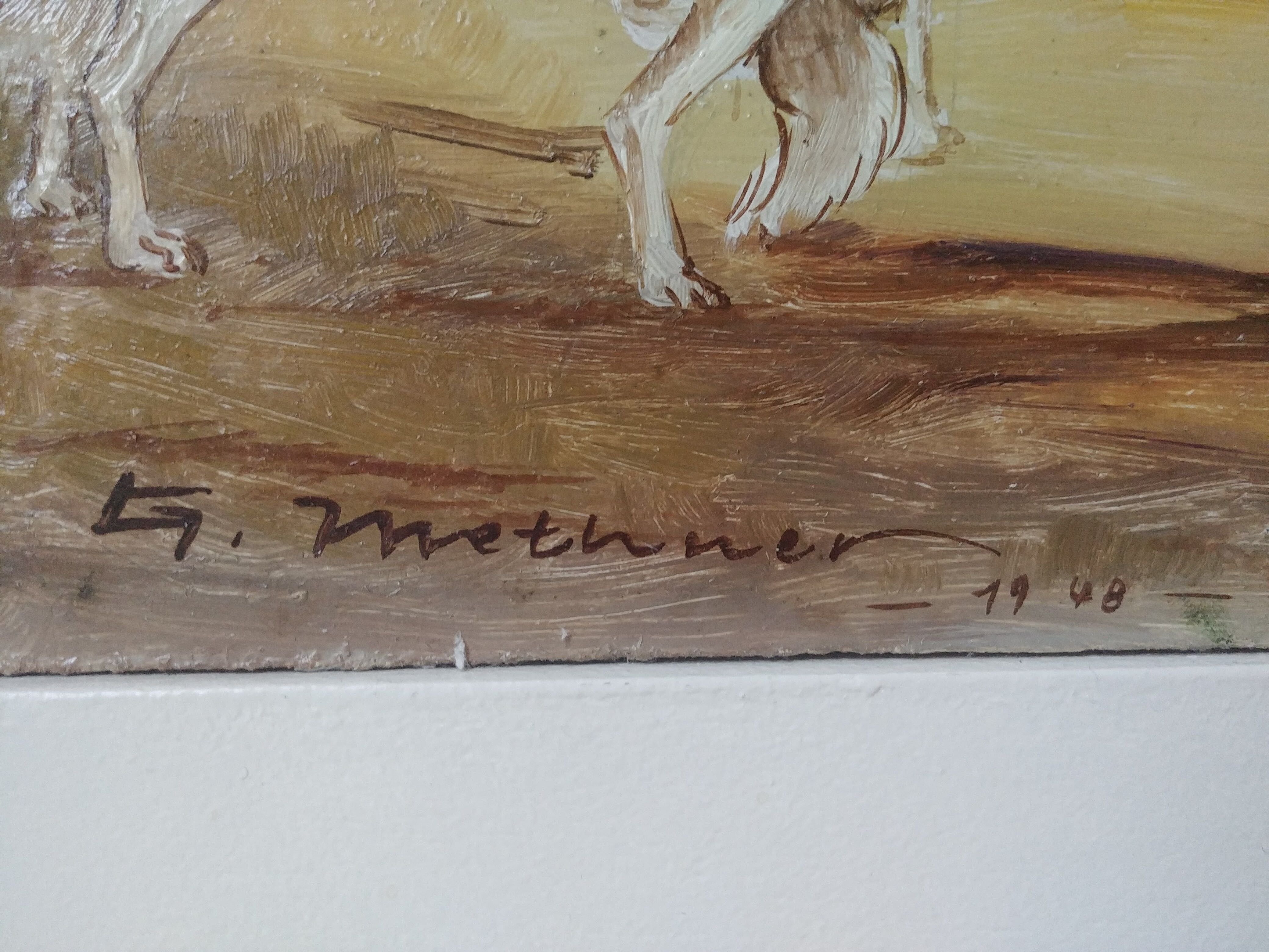 Ancient dog painting and landscape