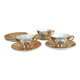 Coffee cups or mocha with romantic scenes