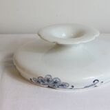 Flat on piedouche, compotier, iron earth, Onnaing earthenware, Palma model, 1890