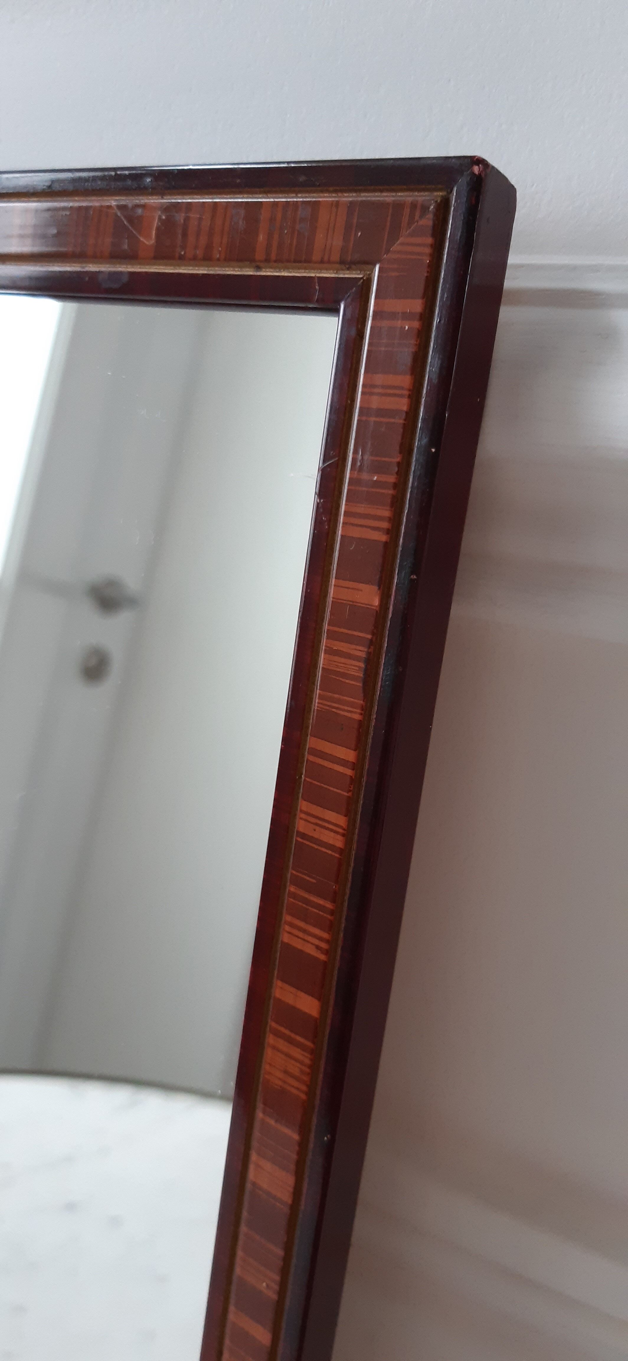 Mirror in wood and plaster painted art deco 30s