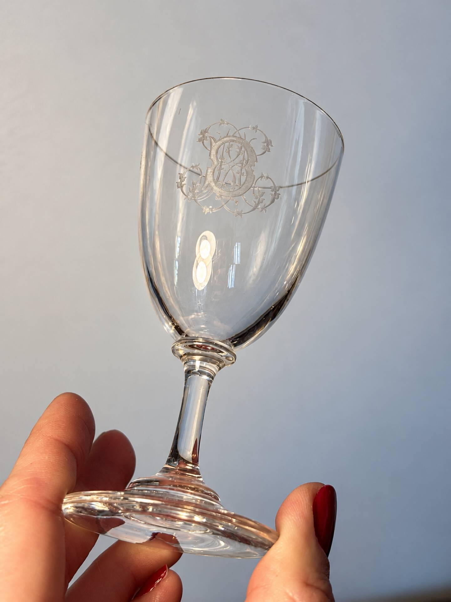 6 Baccarat glasses Funel shaped late 19th - early 20th century 