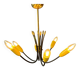 Vintage yellow spider suspension from the 1950s.