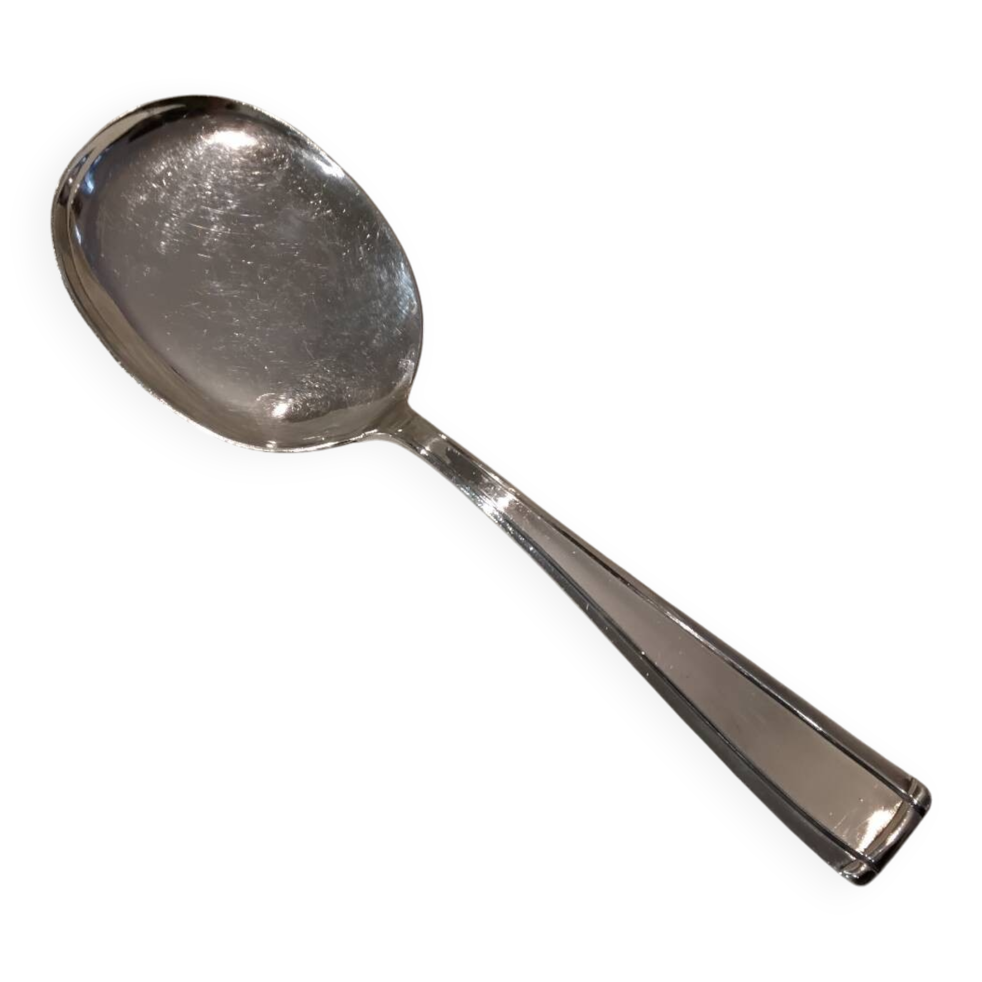 Silver-plated ice cream serving scoop, goldsmith Frionnet, art deco style