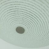 Rare large ceiling light by hillebrand 1960s textured glass blue metal fram