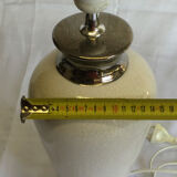 White ceramic lamp cracked effect and silver
