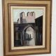 Original mid-century Swedish oil on canvas – “Entrance” by Reuben Hedin – vintage & framed – 55 × 63 cm
