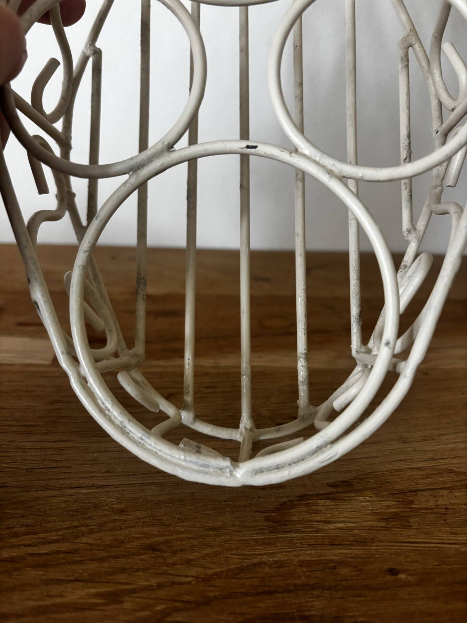 Beige cream metal basket shabby chic