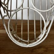 Beige cream metal basket shabby chic