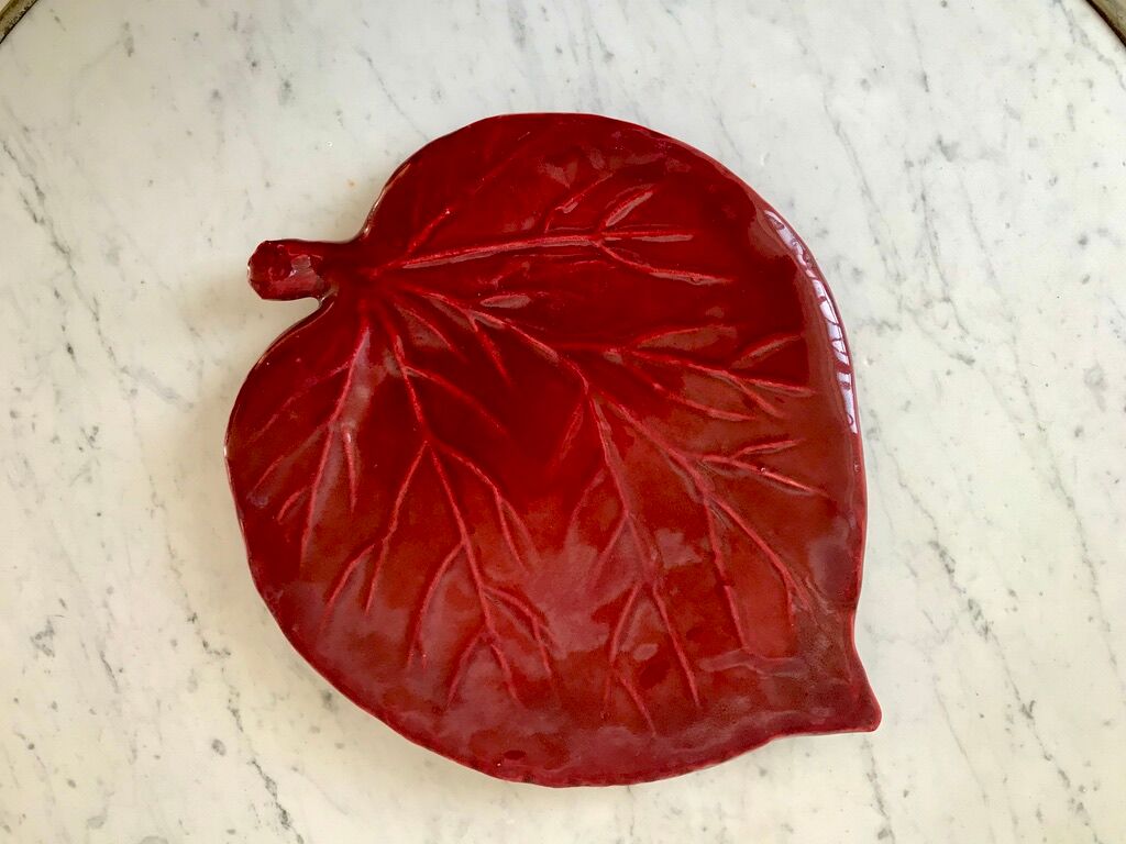 Ceramic sheet triflies burgundy 60s