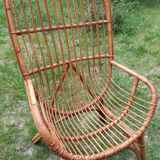 Old rattan armchair
