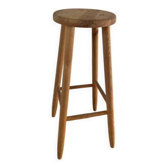 High pine stool with chalet style